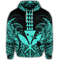 Hawaiian Polynesian Kanaka Kakau Hoodie Alan Style Turquoise - Polynesian Pride