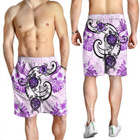 Hawaii Polynesian Plumeria Hibiscus Turtle Men's Shorts - AH - Jack Style - Pink - Polynesian Pride