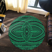 Hawaii Polynesian Seamless Green Round Carpet - AH - Polynesian Pride