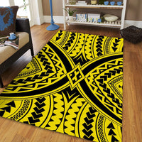 Hawaii Polynesian Tradition Yellow Area Rug - AH - Polynesian Pride