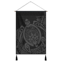 Hawaii Polynesian Turtle Hanging Poster - Gray - AH Hanging Poster Cotton And Linen - Polynesian Pride