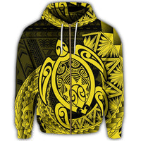 Hawaii Polynesian Turtle Zip Hoodie Yellow - Polynesian Pride
