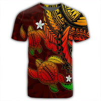 Hawaii Polynesian Turtle Hibiscus T Shirt Color Flag - Polynesian Pride