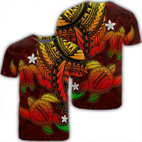 Hawaii Polynesian Turtle Hibiscus T Shirt Color Flag Unisex Black - Polynesian Pride