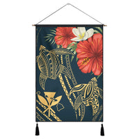 Hawaii Polynesian Turtle Hibiscus Hanging Poster - Nolan Style - AH Hanging Poster Cotton And Linen - Polynesian Pride