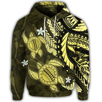 Hawaiian Polynesian Turtle Hibiscus Hoodie Yelow - Polynesian Pride