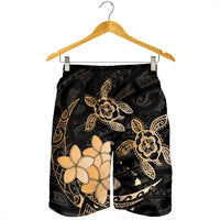 Hawaii Polynesian Turtle Plumeria Men's Shorts - Pog Style Gold - AH - Polynesian Pride