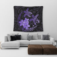 Hawaii Polynesian Turtle Plumeria Tapestry - Pog Style Purple - AH - Polynesian Pride