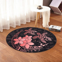 Hawaii Polynesian Turtle Plumeria Round Carpet - Pog Style Red - AH - Polynesian Pride