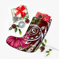 Hawaii Polynesian Turtle Tropical Hibiscus Plumeria Christmas Stocking - Red - AH - Polynesian Pride