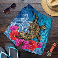 Hawaii Sea Turtle Hibiscus Coconut Tree Men's Shorts - AH Art - Polynesian Pride
