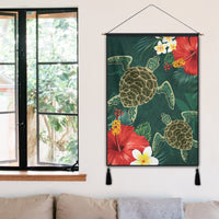 Hawaii Sea Turtle Hibiscus Plumria Hanging Poster - AH - Polynesian Pride