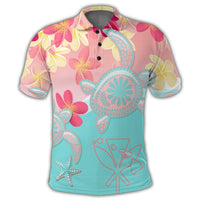 Hawaii Sea Turtle Plumeria Polo Shirt - Polynesian Pride