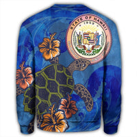 Hawaii Seal Of Hawaii Hibiscus Ocean Turtle Polynesian Sweatshirt - AH - Polynesian Pride