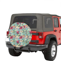 of Hawaii Seamless Exotic Pattern With Tropical Leaves Flowers Hawaii Spare Tire Cover - Polynesian Pride