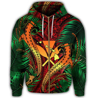 Hawaii Shark Polynesian Tropical Zip Hoodie Red - Polynesian Pride