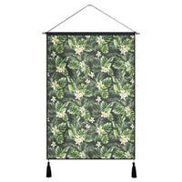 Hawaii Summer Plumerias Flowers Palm Tree Monstera Leaves. Hanging Poster - AH- Hanging Poster 43 x 65 cm Cotton And Linen - Polynesian Pride