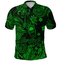 Hawaii Surfing Polynesian Polo Shirt Unique Style Green LT8 - Polynesian Pride