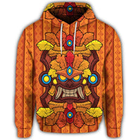 Hawaiian Tiki Pattern Hoodie - Polynesian Pride