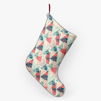 Hawaii Tropical Leaf Triangle Pattern Christmas Stocking 26 X 42 cm Black Christmas Stocking - Polynesian Pride