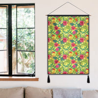 Hawaii Tropical Leaves And Flowers Hanging Poster - AH- Hanging Poster 50 x 75 cm Cotton And Linen - Polynesian Pride