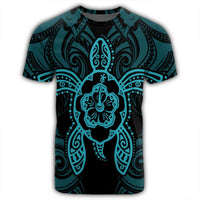 Hawaii Turtle Fixed Blue T Shirt - Polynesian Pride