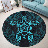 Hawaii Turtle Fixed Blue Round Carpet AH - Polynesian Pride