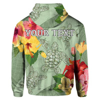 Custom Hawaii Turtle Hibiscus Hoodie Tink Style - Polynesian Pride