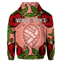 Custom Hawaii Turtle Hibiscus Pink Hoodie Fide Style - Polynesian Pride