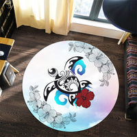 Hawaii Turtle Lollipop Plumeria Round Carpet - AH - Polynesian Pride
