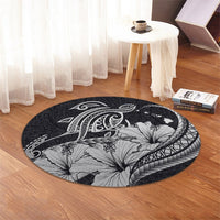 Hawaii Turtle Map Polynesian Round Carpet Safety Gray - AH - Polynesian Pride