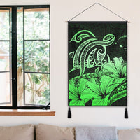 Hawaii Turtle Map Polynesian Hanging Poster Safety Green - AH - Polynesian Pride