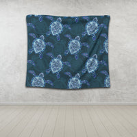 Hawaii Turtle Plumeria Blue Tapestry - AH - Polynesian Pride