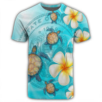 Hawaii Turtle Plumeria Coat of Arm Ocean T Shirt - Polynesian Pride