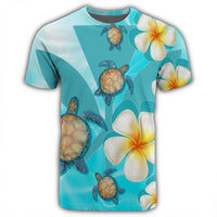 Hawaii Turtle Plumeria Kanaka Ocean T Shirt - Polynesian Pride