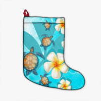 Hawaii Turtle Plumeria Kanaka Ocean Christmas Stocking - AH Christmas Stocking 26 X 42 cm Black - Polynesian Pride