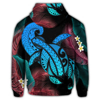 Hawaii Turtle Polynesian Tropical Zip Hoodie Ghia Style - Polynesian Pride