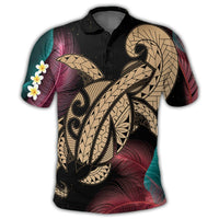 Hawaii Turtle Polynesian Tropical Polo Shirt Ghia Style Gold - Polynesian Pride