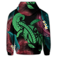 Hawaiian Turtle Polynesian Tropical Hoodie Ghia Style Green - Polynesian Pride