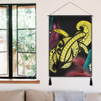Hawaii Turtle Polynesian Tropical Hanging Poster - Ghia Style Yellow - AH - Polynesian Pride