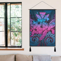 Hawaii Turtle Wave Polynesian Hanging Poster - Hey Style Blue - AH - Polynesian Pride