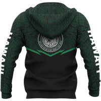 Hawaii Polynesian Zipper Hoodie Green Energy Style - Polynesian Pride