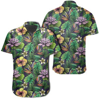 Hawaiian Shirt - Hibiscus And Plumeria Green Shirt Unisex Black - Polynesian Pride