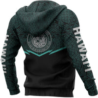 Hawaii Polynesian Hoodie Turquoise Energy Style - Polynesian Pride