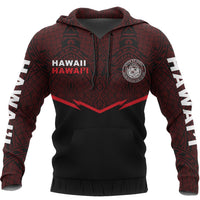 Hawaii Polynesian Hoodie Red Energy Style - Polynesian Pride