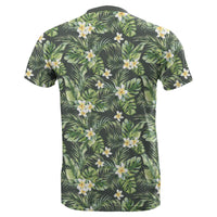 Hawaii Summer Plumerias Flowers Palm Tree Monstera Leaves T Shirt - Polynesian Pride