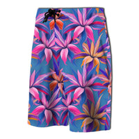 Hawaii Tropical Flowers Pink Board Shorts - Polynesian Pride