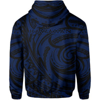 Kakau Blue Hawaii Warrior Football Hoodie - Polynesian Pride