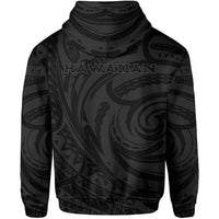 Kakau Gray Hawaii Warrior Football Hoodie (Zip) - Polynesian Pride