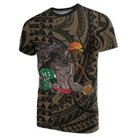 Polynesian Kakau Gold Hawaii Warrior Football T Shirt - Polynesian Pride